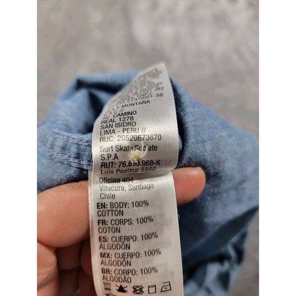 Quiksilver Mens Large Blue Floral Short Sleeve Button Front Hawaiian Shirt - Picture 6 of 7